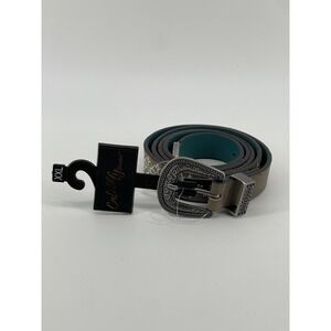 NEW Catchfly Womens Ladies Taupe Embroidered Western Cowgirl Belt 22093BE10 XXL